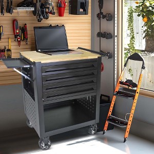 NicBex 4-Drawer Rolling Tool Chest Mobile Tool Cart with Wheels and Wood Top for Garage and Warehouse - 1 of 4
