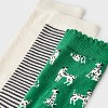 Women's Dogs Scallop Cuff 3pk Crew Socks - A New Day™ Green/White/Black 4-10 - 3 of 3