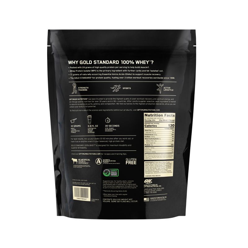 Optimum Nutrition Gold Standard 100% Whey Protein Powder - Chocolate Peanut Butter - 24oz, 4 of 12