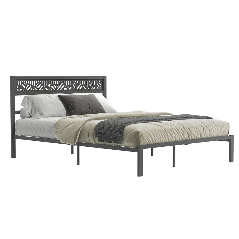 Galano Candence Arch Metal Frame Queen Platform Bed in Black, White, 4 of 17
