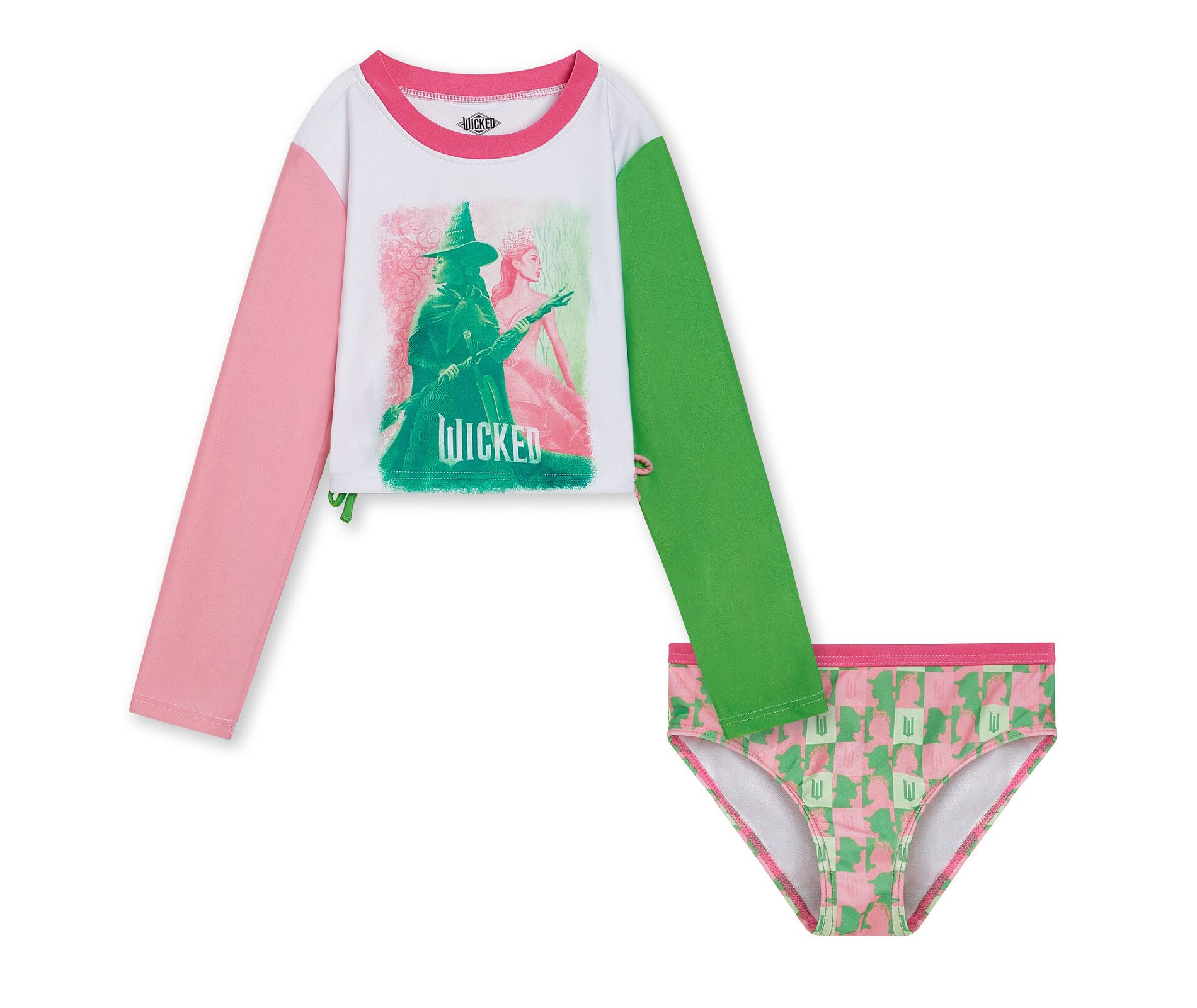 wicked Girls UPF 50+ Rash Guard and Bikini Bottom Swim Set Little Kid to Big Kid