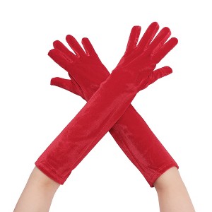INSPIRE CHIC Women's Long Sleeve Velvet Opera Gloves - 1 of 4