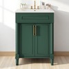 24" Bathroom Vanity with Ceramic Sink – Compact Cabinet with 2 Doors, Adjustable Shelf, Solid Wood Frame, Soft-Close Hinges - 2 of 4