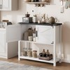 Farmhouse Entryway Table with 2-Door Cabinet, Wood Console Table with Storage, Coffee Bar Cabinet - 3 of 4