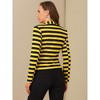 INSPIRE CHIC Women's Notched Collar Long Sleeve Button Front Striped Blazer - 4 of 4