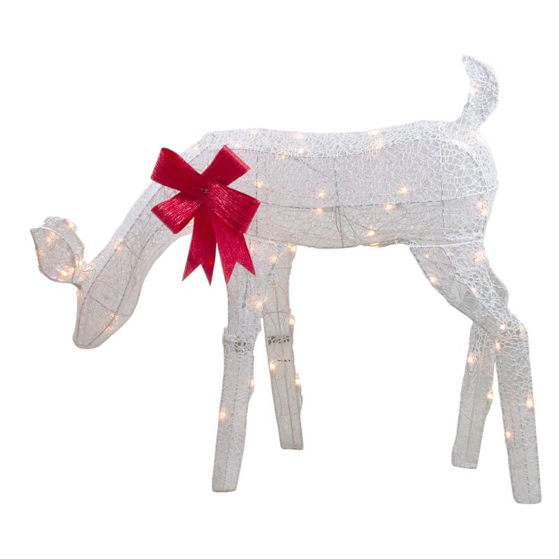 Northlight 37" Lighted White Mesh Feeding Doe Outdoor Christmas Decoration - Clear Lights, 2 of 6