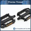 Unique Bargains Cycling Bike Pedal 9/16" Spindle Plastic Bike Flat Pedals for Road Mountain BMX MTB Bike Black - 4 of 4