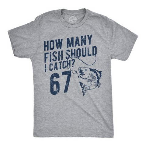 Мужские футболки Crazy Dog T-Shirts, Inc. Mens Funny T Shirts How Many Fish Should I Catch 6 7 Sarcastic Fishing Meme Tee For Men - Crazy Dog Men's T Shirt For Fishers Light Grey L