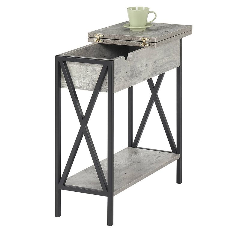 Tucson Flip Top End Table with Charging Station and Shelf - Breighton Home, 6 of 12
