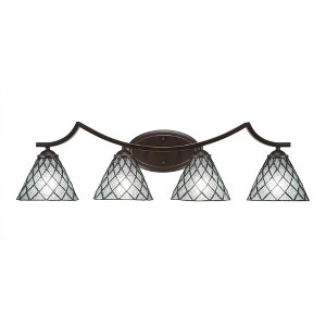 Toltec Lighting Zilo 4 - Light Vanity in  Dark Granite with 7" Diamond Ice Art Glass Shade - 1 of 1