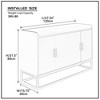 Vynxaria Modern Kitchen Buffet Storage Cabinet: White Gloss Cupboard with Metal Legs for Living Room and Kitchen, Stylish and Functional. - 3 of 4