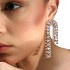 Women's The Asymmetrical Drop Earrings - Crystal Silver - 4 of 4