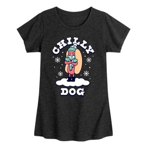 Girls' - Instant Message - Chilly Dog Fitted Short Sleeve Graphic T-Shirt - 1 of 4