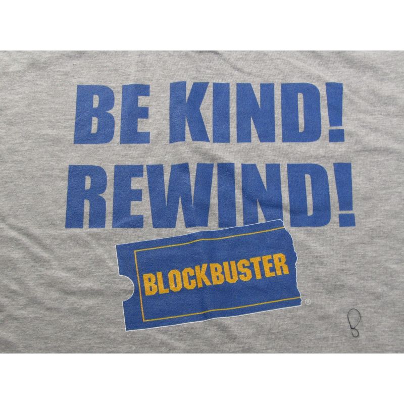 Blockbuster Be Kind Rewind Women’s Heather Gray Graphic Night Shirt, 2 of 3