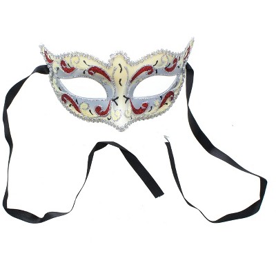  Bauer Pacific Imports Mona Lisa Eye Costume Mask: Silver/Red 