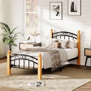 GustoWave Classic Metal Platform Bed Frame, with Under Storage, Steel Slats - 1 of 4