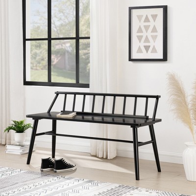 Transitional Low-Back Spindle Entryway Bench - Saracina Home
