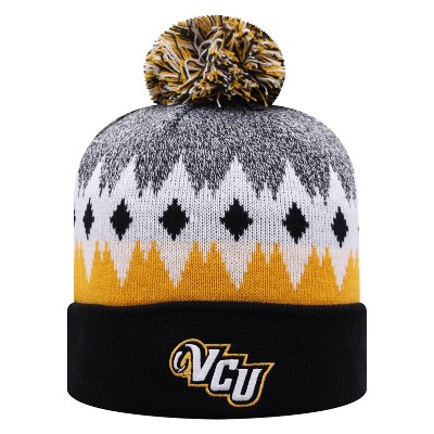 NCAA VCU Rams Men's Jagged Knit Cuffed Beanie with Pom