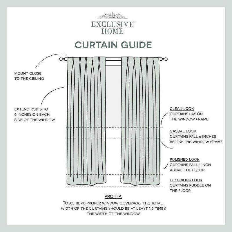 Set of 2 Belgian Pinch Pleats Sheer Window Curtain Panel - Exclusive Home, 6 of 8