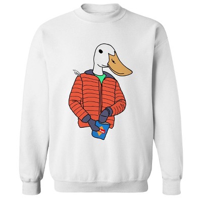 Rerun Island Men's Down For Winter Long Sleeve Graphic Cotton Sweatshirt