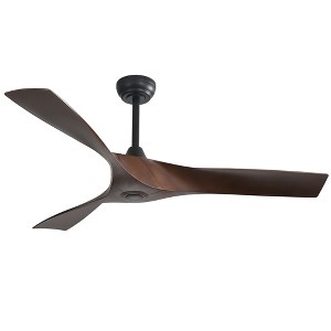YUHAO 52 Inch Farmhouse 6-speed Reversible DC Motor Ceiling Fan Without Light, 3 ABS Blades - 1 of 4