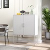 Heavy Duty Buffet Sideboard Modern Steel Storage Cabinet with 2 Shelves,Cabinet with Magnetic Doors for Home Office, Anti-Tip Design Easy Assemble - 3 of 4