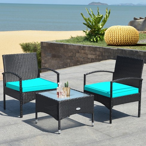 Costway 3 piece on sale wicker patio set