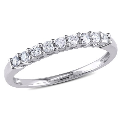 EVERLY JEWELRY | 10k White Gold 1/4 CT TW Diamond Anniversary Band
