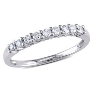 EVERLY JEWELRY | 10k White Gold 1/4 CT TW Diamond Anniversary Band - 1 of 4