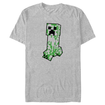 Men's Minecraft Creeper Creepin' Large T-shirt - Athletic Heather ...