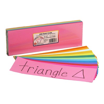 Hygloss Bright Flash Cards, 3" x 9", Pack of 100 (Pack of 6)
