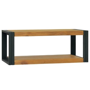 vidaXL Wall-mounted Bathroom Cabinet 35.4"x17.7"x13.8" Solid Wood Teak - 1 of 4