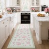 Floral Rugs for Living Room Bedroom Washable Bow Pattern Area Rug Non Slip Low Pile Indoor Home Decor Carpet - 3 of 4