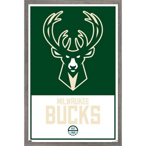 Trends International NBA Milwaukee Bucks - Logo 21 Framed Wall Poster Prints - 1 of 4