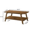Chic Crate-Mid-Century Modern Walnut Finish Wood Shelf Coffee Table - Functional Storage & Sleek Curve Design - 4 of 4