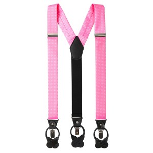Jacob Alexander Men’s Polka Dot Y-Back Suspenders – Convertible Clips & Leather Ends - 1 of 3