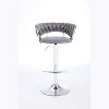 CAVINAS Set of 2 Adjustable Swivel Bar Stools,Velvet Counter Stools with Chrome Footrest & Chrome Base,Bar Chairs for Home Pub & Kitchen Island - 4 of 4