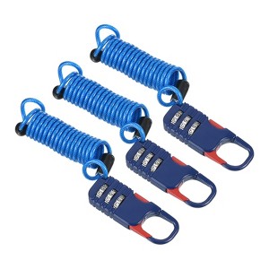 Unique Bargains Flexible Security Steel 3-Digit Combination Lock with Spring Cable - 1 of 4