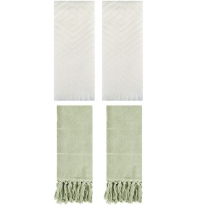 REGALWOVEN 4 Packs Cotton Soft and Absorbent Bathroom Turkish Hand Towels with tassel - 1 of 4