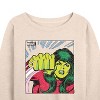Women's - Marvel - She-Hulk Comic Panel Lightweight French Terry Wide Neck Long Sleeve Shirt - 2 of 4