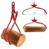 Log Lifting Tongs 28'', 3 Claws Hook Skidding Tongs Felled Grapple Timber Claw Logging Grabber for Logging Forestry Grappling Firewood 3000 Pounds Red - 2 of 4
