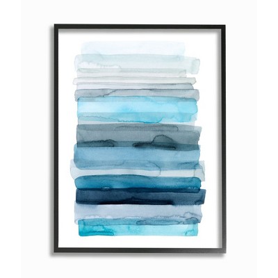 Stupell Industries Water Inspired Blue Grey Ombre Abstract Lines : Target