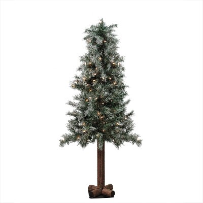 Allstate Floral 4' Pre-Lit Frosted and Glittered Woodland Alpine Christmas Tree - Clear Lights