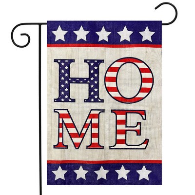 Patriotic Burlap Outdoor Garden Flag 18" x 12.5"