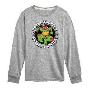Boys' - Teenage Mutant Ninja Turtles - Have A Turtley Awesome Holiday Long Sleeve Graphic T-Shirt - 1 of 4