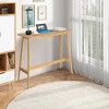 Costway Bamboo Bar Table 48'' High Top Console Dining Pub Table For Narrow Space Natural - 3 of 4