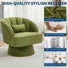 Modern Swivel Barrel Accent Chair, 360° Teddy/Velvet Fabric Upholstered Armchair with Striped Backrest & Plush Padding, Comfy Round Lounge Chair - 4 of 4
