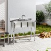 Freestanding Food Prep Sink Commercial Prep & Utility Sink Workstation Stainless Steel 1 Compartment Sink with Legs for Kitchen - 2 of 4