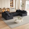 KWPZQEB 132" Sectional Boneless Couch Set, Convertible L-Shaped Cloud Couches With Pillows, 6-Seat Modern Couch Sofas with 2 Ottomans for Living Room - 2 of 4