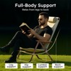 SKONYON Folding Lounge Chair  3-Position Adjustable Recline Camping Chair with Wood-Grain Armrests - 4 of 4